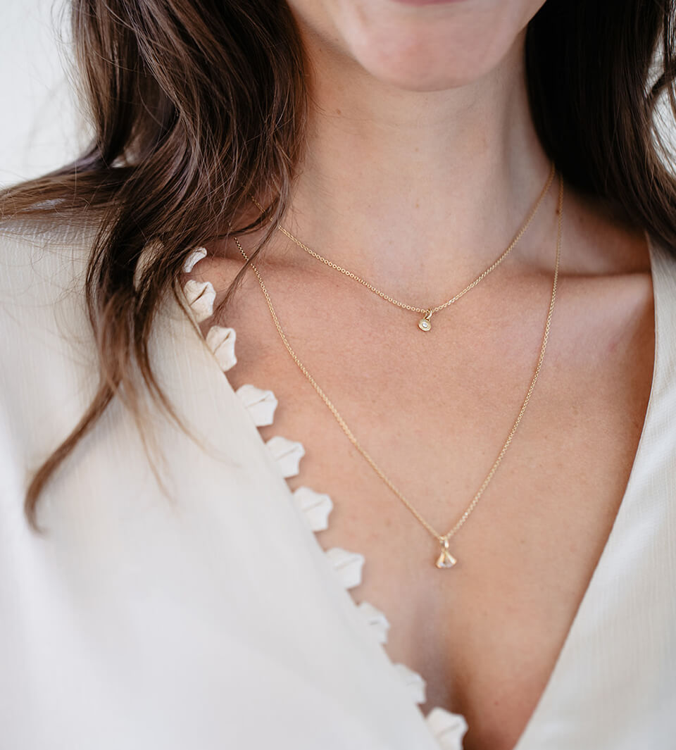 ReMind pendant - 18k yellow gold lab 